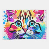 Vivid Kitty Vibes Design Geschirrtuch (Horizontal)