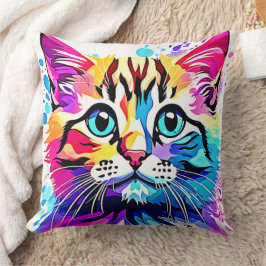 Vivid Kitty Vibes Design Kissen