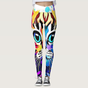 Vivid Kitty Vibes Design Leggings
