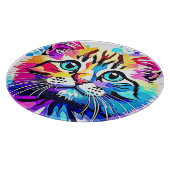 Vivid Kitty Vibes Design Schneidebrett (Ecke)