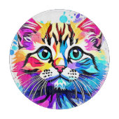 Vivid Kitty Vibes Design Schneidebrett (Vorderseite)