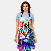 Vivid Kitty Vibes Design Schürze (Getragen)