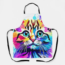Vivid Kitty Vibes Design Schürze