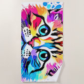 Vivid Kitty Vibes Design Strandtuch (Vorderseite)