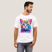 Vivid Kitty Vibes Design T-Shirt (Vorne ganz)