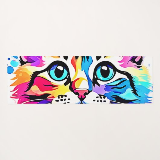 Vivid Kitty Vibes Design Yogamatte (Rückseite (Horizontal))
