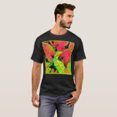 Vivid Leaf Dreams Lebhaftes Muster T-Shirt (Vorne ganz)