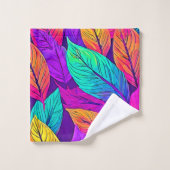 Vivid Leaf Muster Badhandtuch Set (Waschlappen)