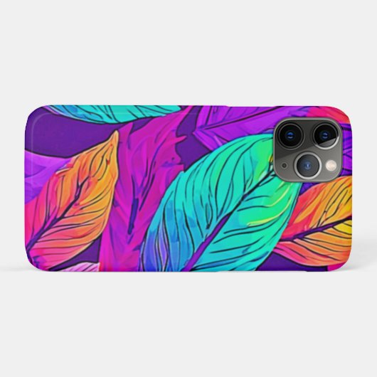 Vivid Leaf Muster Case-Mate iPhone Hülle (Rückseite (Horizontal))