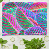 Vivid Leaf Muster Design Geschirrtuch (Gefaltet)