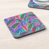 Vivid Leaf Muster Design Getränkeuntersetzer (Linke Seite)