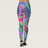 Vivid Leaf Muster Design Leggings (Rückseite)