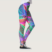 Vivid Leaf Muster Design Leggings (Rechts)