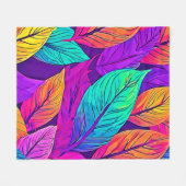 Vivid Leaf Muster Fleecedecke (Vorderseite (Horizontal))