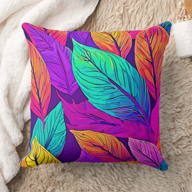 Vivid Leaf Muster Kissen (Decke)