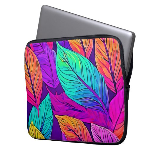 Vivid Leaf Muster Laptopschutzhülle (Vorderseite Links)