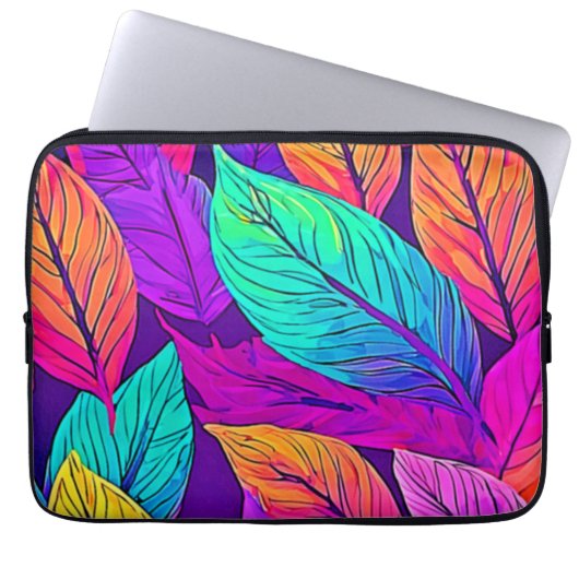 Vivid Leaf Muster Laptopschutzhülle (Vorderseite)