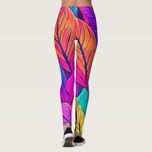 Vivid Leaf Muster Leggings (Rückseite)