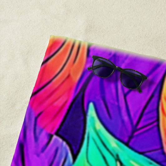 Vivid Leaf Muster Strandtuch (Beispiel)