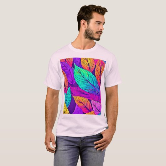 Vivid Leaf Muster T-Shirt (Vorne ganz)
