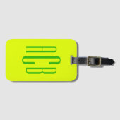 Vivid Lemon Limone vertikale Drei-Buchstaben-Monog Gepäckanhänger (Vorderseite (Horizontal))