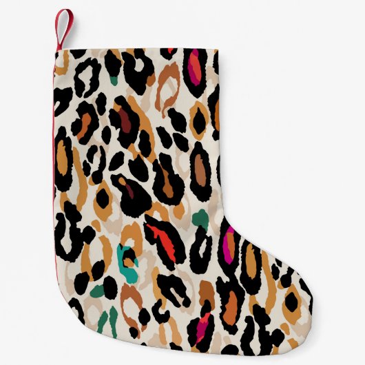 Vivid Leopard Animal Prints Kleiner Weihnachtsstrumpf (Vorderseite)
