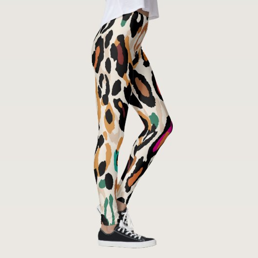 Vivid Leopard Animal Prints Leggings (Rechts)