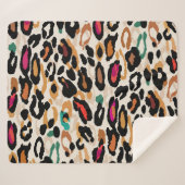 Vivid Leopard Animal Prints Sherpadecke (Vorderseite (Horizontal))