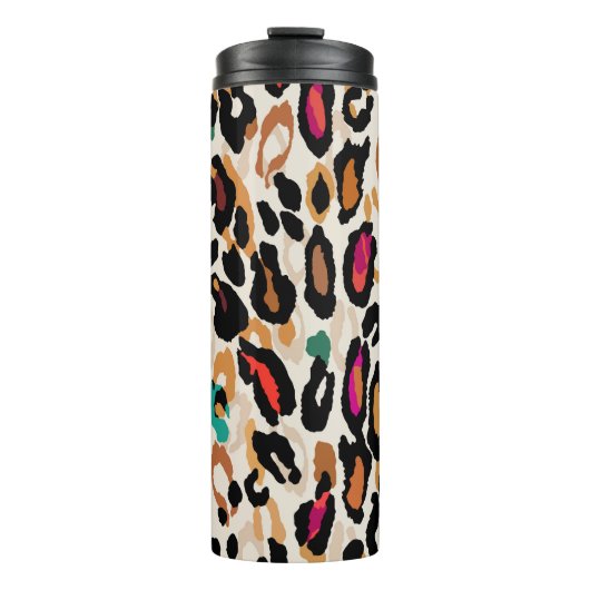 Vivid Leopard Animal Prints Thermosbecher (Vorderseite)