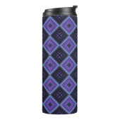 Vivid Lila und Blue Geometric Diamond Pattern Thermosbecher (Nach links gedreht)