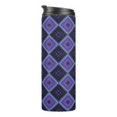 Vivid Lila und Blue Geometric Diamond Pattern Thermosbecher (Nach rechts gedreht)