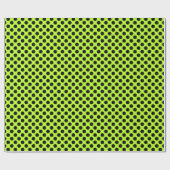 Vivid Limon & Black Polka Dot Pattern Geschenkpapier (Flach)