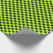 Vivid Limon & Black Polka Dot Pattern Geschenkpapier (Ecke)