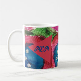 Vivid Magenta und Blue Abstrakt Coffee Tasse