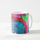 Vivid Magenta und Blue Abstrakt Coffee Tasse (VorderseiteRechts)