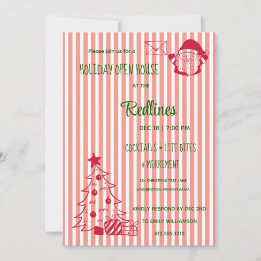 Vivid Mandarine entzogen Holiday Open House Einladung (Vorderseite)