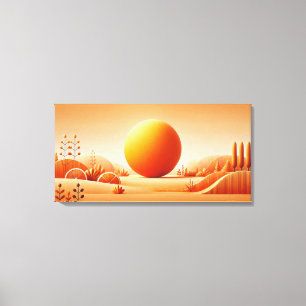 Vivid Mandarine Glow - Minimalistische Kunst der M Leinwanddruck