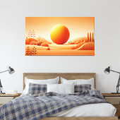 Vivid Mandarine Glow - Minimalistische Kunst der M Leinwanddruck (Insitu (Schlafzimmer))