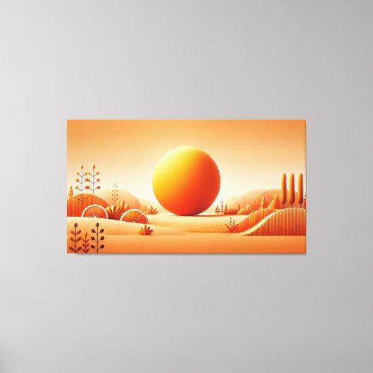 Vivid Mandarine Glow - Minimalistische Kunst der M Leinwanddruck (Vorderseite)
