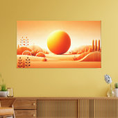 Vivid Mandarine Glow - Minimalistische Kunst der M Leinwanddruck (Insitu (Wohnzimmer))