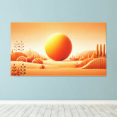 Vivid Mandarine Glow - Minimalistische Kunst der M Leinwanddruck (Insitu (Holzboden))