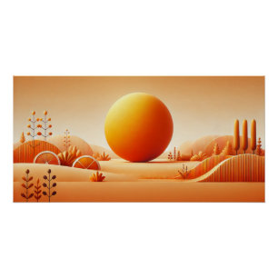Vivid Mandarine Glow - Minimalistisches Wall Art P Poster