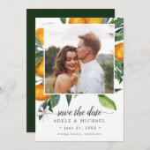 Vivid Mandarine Orange Bouquet Foto Save the Date (Vorne/Hinten)