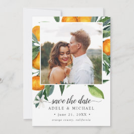 Vivid Mandarine Orange Bouquet Foto Save the Date