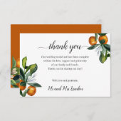 Vivid Mandarine Orange Bouquet Wedding vielen Dank Dankeskarte (Vorne/Hinten)