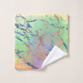 Vivid Marble | Farbige, fette Pastelle Wasserfarbe Badhandtuch Set (Waschlappen)