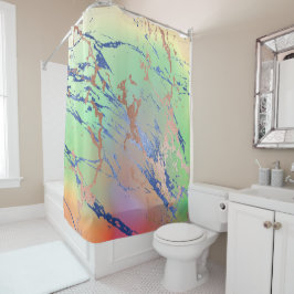 Vivid Marble | Farbige, fette Pastelle Wasserfarbe Duschvorhang