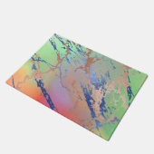 Vivid Marble | Farbige, fette Pastelle Wasserfarbe Fußmatte (Schrägansicht)