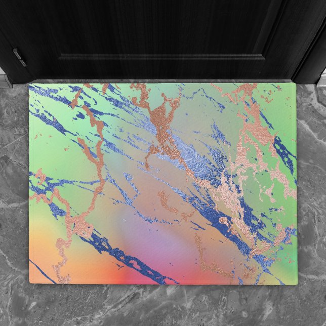 Vivid Marble | Farbige, fette Pastelle Wasserfarbe Fußmatte (Von Creator hochgeladen)