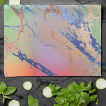 Vivid Marble | Farbige, fette Pastelle Wasserfarbe Geschirrtuch<br><div class="desc">Brillanter Spritzer in Aquarelltönen in einer lebhaften, gelben, korallenorangen, türkisblauen und hellgrünen, einfarbigen Orange-Farbpalette. Dieser handbemalte weibliche Farbverlauf fügt den perfekten Pop der Farbe hinzu. Aus der Kollektion "Modern Watercolor Marbles" zeichnet sich dieses Design durch abstrakte flüssige Wirbel aus, die ein cooles, von Glitzer-Venen akzentuiertes Muster schaffen. Für Anpassungen oder...</div>